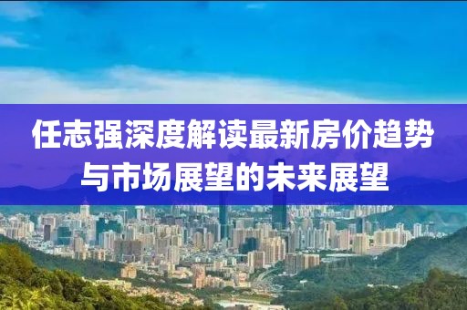 任志強深度解讀最新房價趨勢與市場展望的未來展望