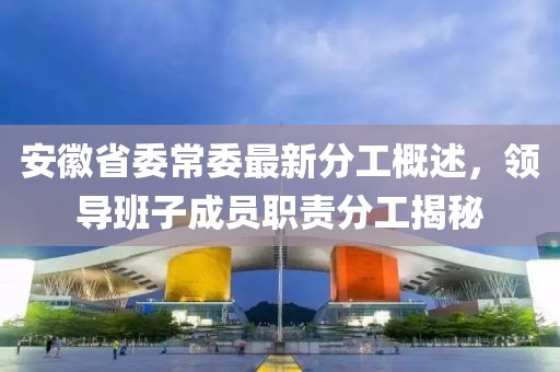 安徽省委常委最新分工概述，領導班子成員職責分工揭秘