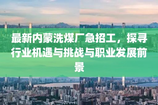 最新內(nèi)蒙洗煤廠急招工，探尋行業(yè)機(jī)遇與挑戰(zhàn)與職業(yè)發(fā)展前景