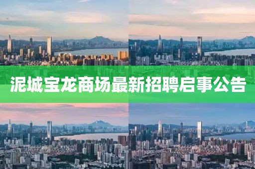 泥城寶龍商場(chǎng)最新招聘啟事公告