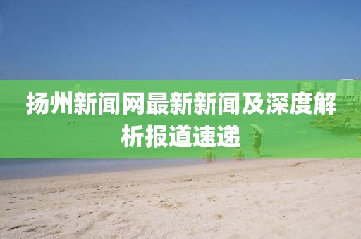 揚州新聞網(wǎng)最新新聞及深度解析報道速遞