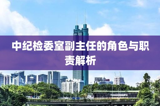 中紀(jì)檢委室副主任的角色與職責(zé)解析