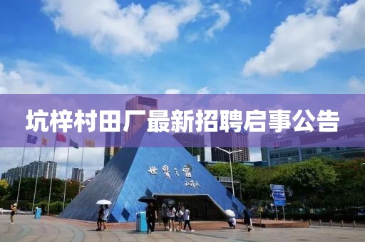 坑梓村田廠最新招聘啟事公告
