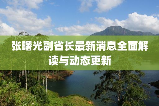 張曙光副省長最新消息全面解讀與動態(tài)更新