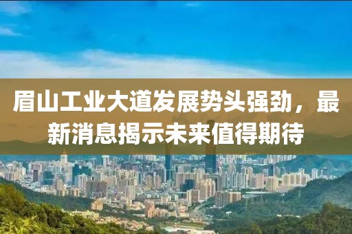 眉山工業(yè)大道發(fā)展勢頭強勁，最新消息揭示未來值得期待