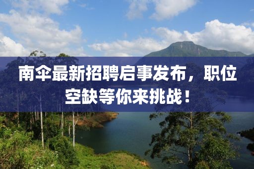 南傘最新招聘啟事發(fā)布，職位空缺等你來挑戰(zhàn)！