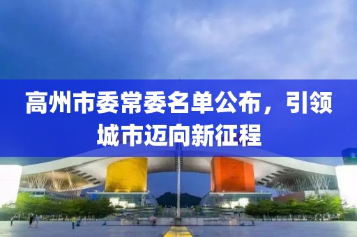高州市委常委名單公布，引領(lǐng)城市邁向新征程